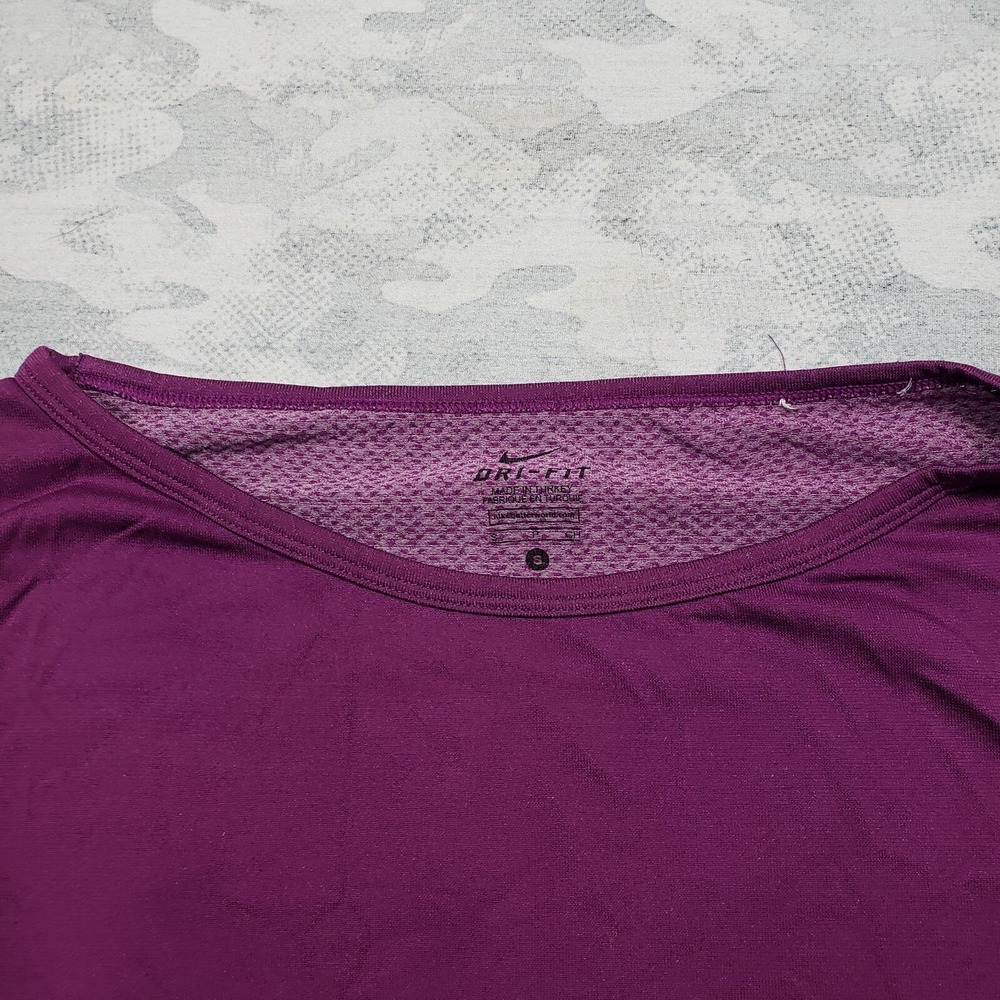 Nike Top Womens Small Purple Long Sleeve Dri-fit Active Wear Stretch - Picture 3 of 11